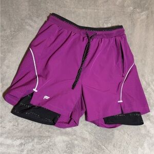 Purple & Black Fabletics Athletic Shorts 5” Lined